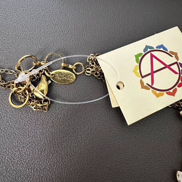 New NWT Amrita Singh Ruby Red Crystal Necklace - Wedding temple Bollywood - Picture 3 of 6